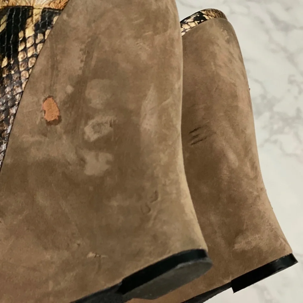 Jessica Simpson Tobble snakeskin open toe heels 8